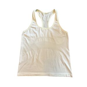 Lululemon White Mesh Racerback Tank Top
